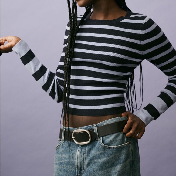 Anthropolgie Maeve Long Sleeve Shrunken Crewneck Sweater NWT - Picture 4 of 8